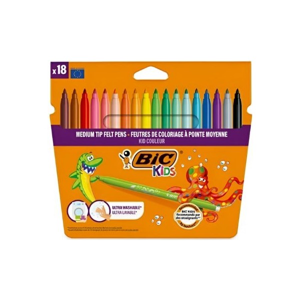 Bic Rotuladores Colores Vivos 18uds Pack Arte Dibujo Fiables para Niños y Adultos | Merkamas