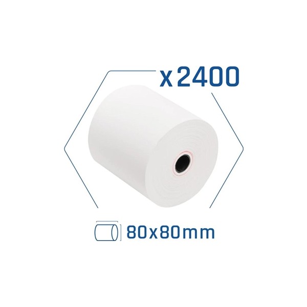 Palet 2400 Rollos Papel Térmico Iggual 80x80mm Sin BPA | Impresión Fiable y Duradera | Merkamas