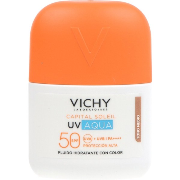 Protector Solar Vichy Capital Soleil UV Aqua Fluido Tono Medio SPF 50+ | Hidratación Ligera y Alta Protección | Merkamas
