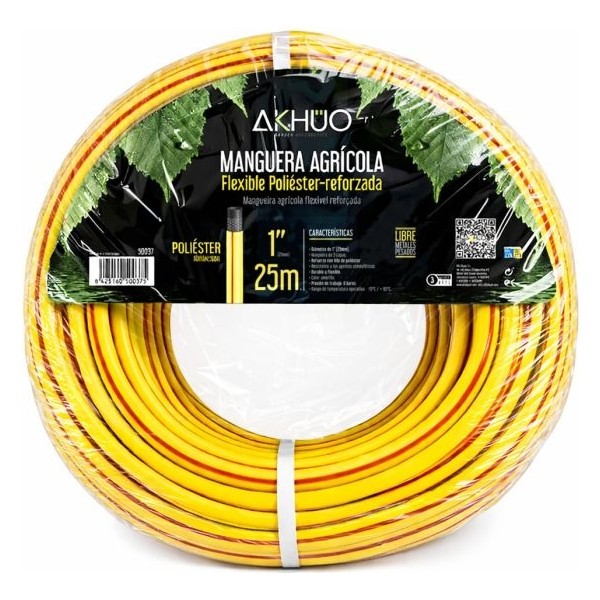 Manguera Agrícola Flexible Akhuo 1" 25m Tricapa Antracita - Resistencia y Flexibilidad para Riego Profesional | Merkamas