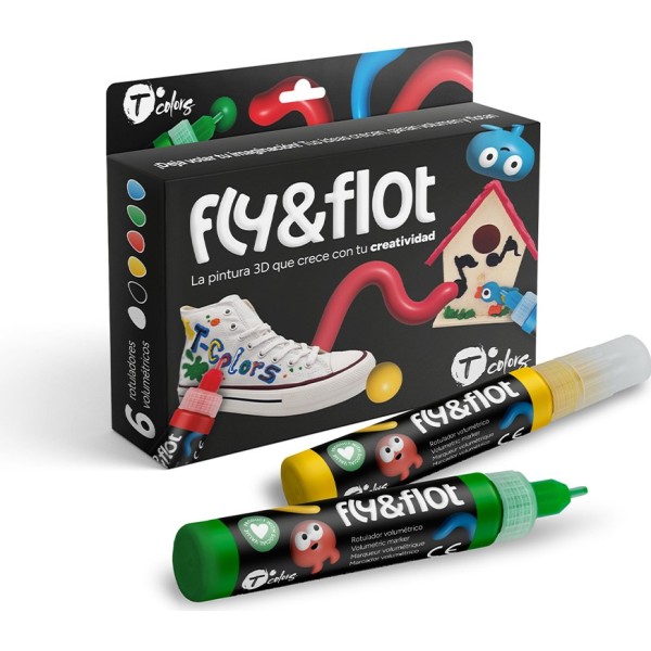 Rotuladores Volumétricos Pintura Acrílica 3D Fly & Flot TCOLORS - Efecto Relieve y Flotación en Agua | Merkamas