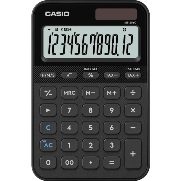 Calculadora de Mesa Casio MS-20YC Negra 12 Dígitos | Merkamas