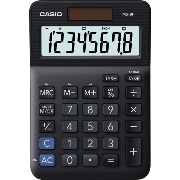 Calculadora de Mesa Casio MS-8F Negra - Precisión Profesional y Pantalla Clara | Merkamas
